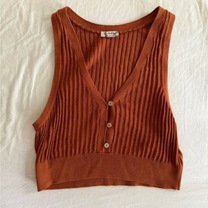 Free People - Cropped Sweater Tank - Burnt Orange - Size S - Gently used